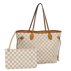 LOUIS VUITTON Damier Azur Neverfull MM Tote Bag N41605 LV Auth 87566